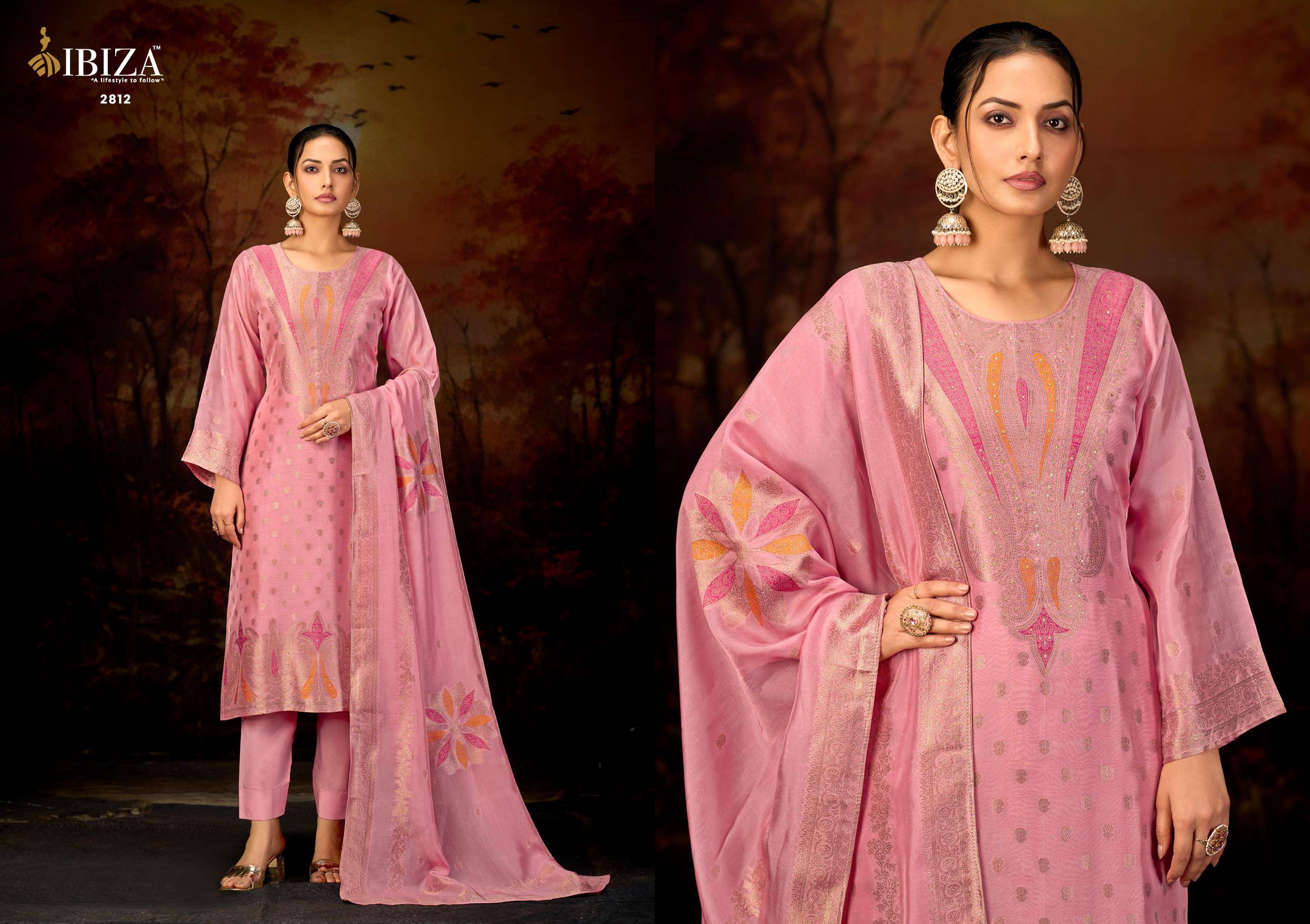 NAZUK By IBIZA 2811 To 2816 Series Beautiful Festive Suits Stylish Colorful Fancy Casual Wear JACQUARD Dresses At Wholesale Price